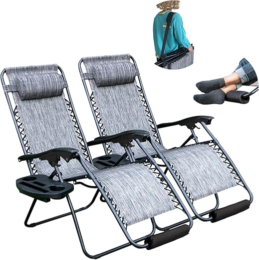 Zero Gravity Chairs with Accessories - Comfort in Grey!